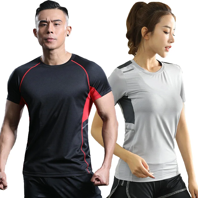 

New Men tee couple t shirt top fitness t-shirt men women short tshirt streetwear Tops Tees clothes 2018 quick-drying t shirts