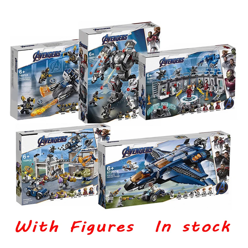 

Marvels Avengers 4 Endgame Ultimate Quinjet Building Blocks Bricks Iron Man Captain America Hulkbuster Figures