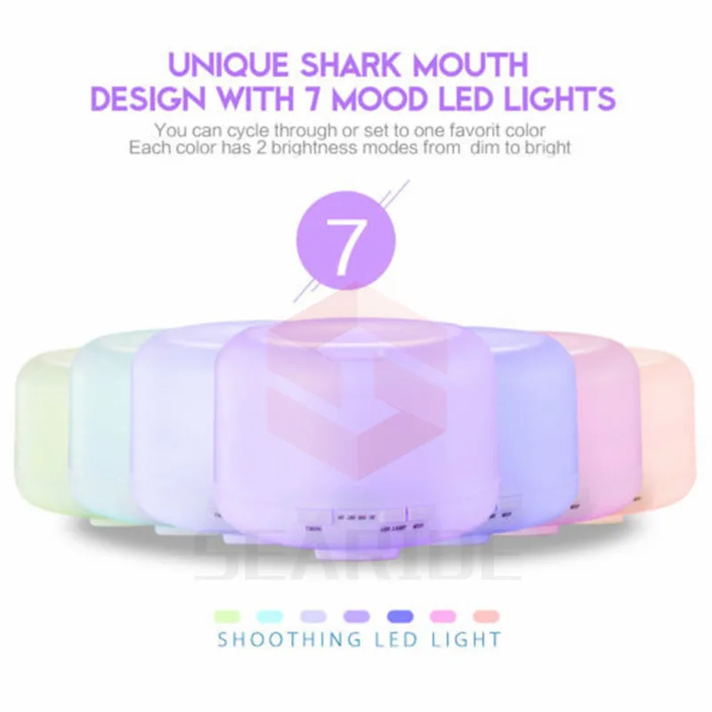 

Searide 500ml Aroma Essential Oil Diffuser Ultrasonic Air Humidifier 7 Color Changing LED Lights for Office Home