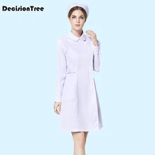 Женское и мужское белое медицинское пальто, одежда для медицинского обслуживания, Униформа, одежда для медсестер, длинный рукав, полиэстер, защита для лаборатории