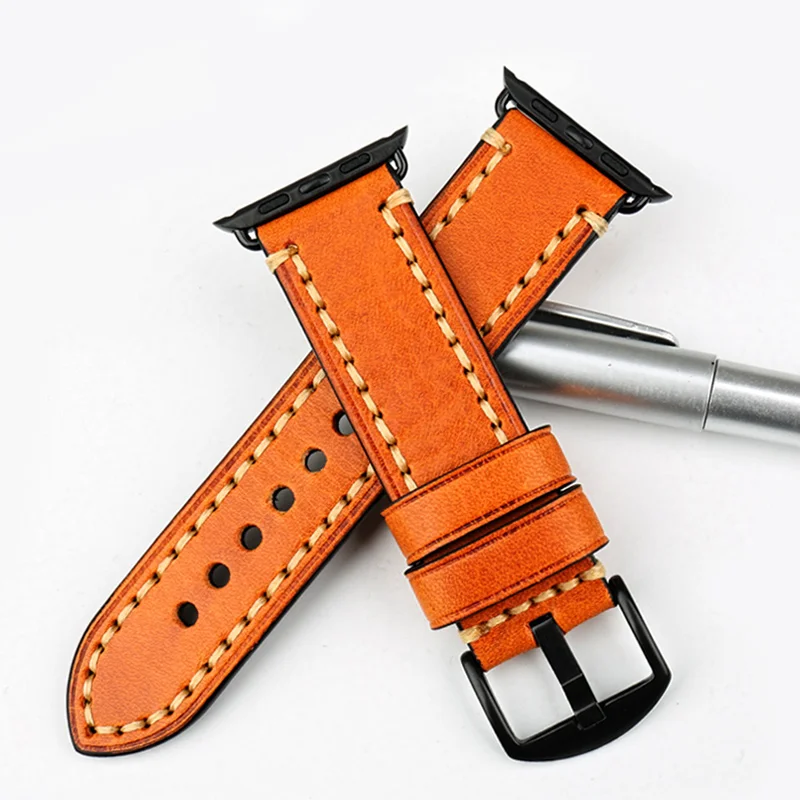 Кожаный ремешок MAIKES для Apple Watch Band 42 мм 38 мм/44 40 series 4/3/2/1 все модели iWatch браслет