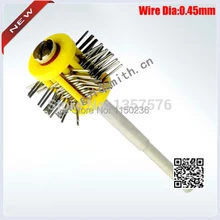 Смонтированная матовая кисть 10 шт./компл. желтый цвет 0,45 мм проволока, текстильные кисти, Ювелирная полировальная щетка, смонтированная проволочная щетка