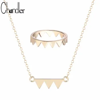 Chandler Crown Design Ring & Necklaces Noble Lord Jewelry Set For Women Mother Day