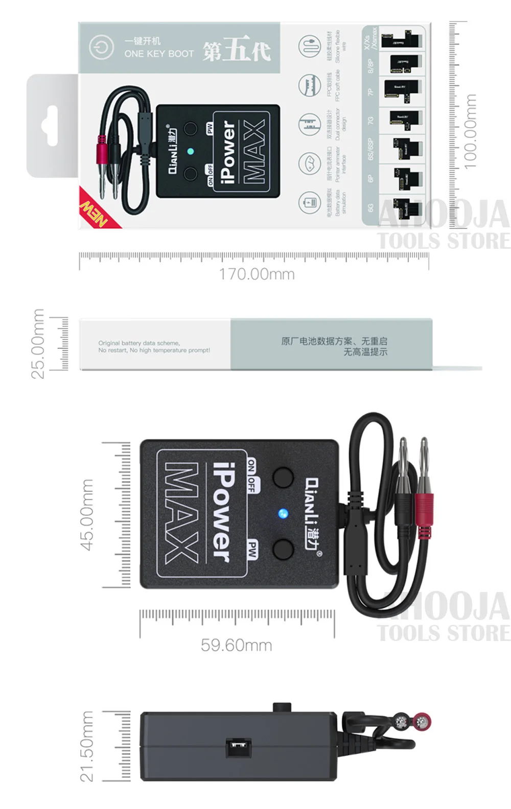 Профессиональный источник питания i power Pro Тестовый Кабель DC power control Тестовый Кабель для iPhone 6G/6 P/6 S/6SP/7G/7 P/8G/8 P/X/XS /XSMAX