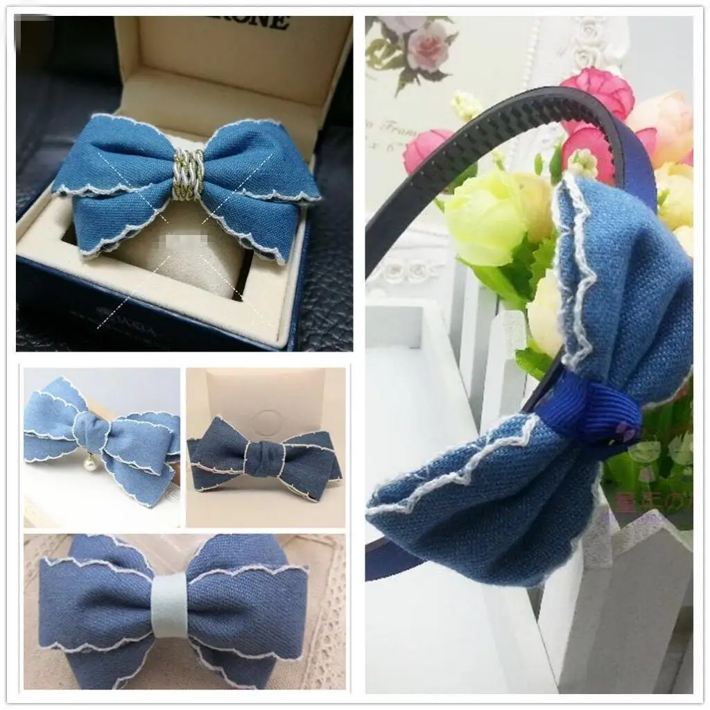 2 Yards Denim Ribbon Jean Ribbon Sewing Trim for DIY Hair Bow Decoration Crafts  
