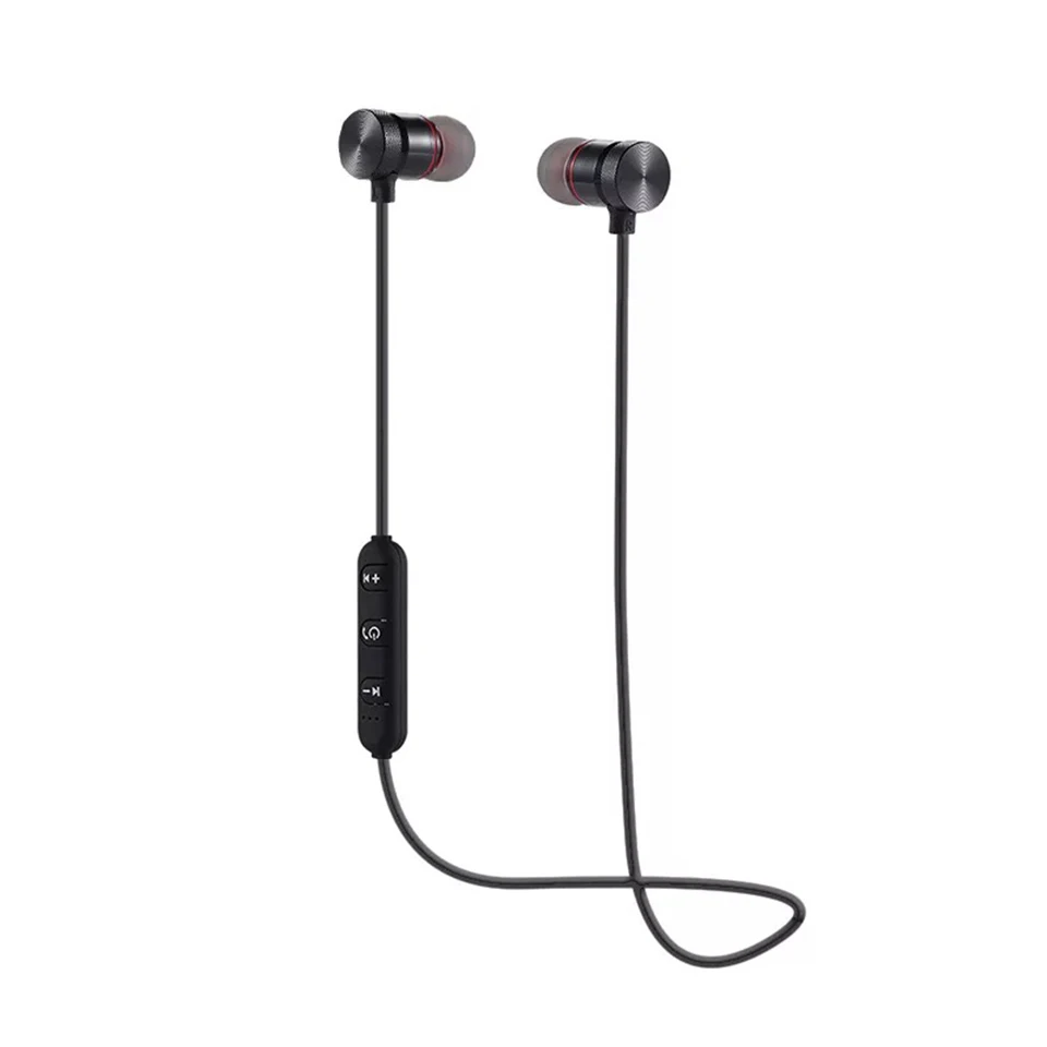 Магнитные Bluetooth наушники спортивные стерео музыкальные с микрофоном для