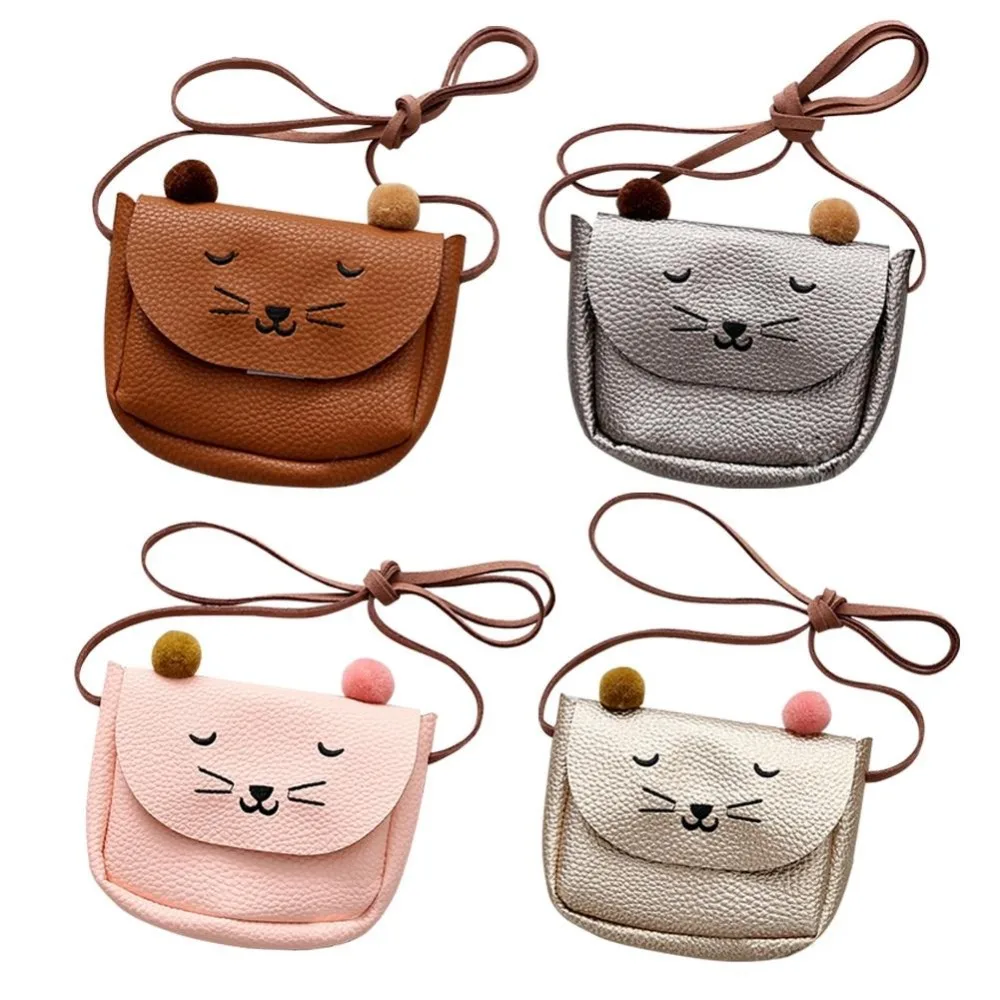 

None Shoulder Bag Mini Cat Ear Messenger Bags Simple Small Square Bag Kids All-Match Key Coin Purse Cute Princess Handbags