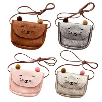 

Shoulder Bag Mini Cat Ear Messenger Bags Simple Small Square Bag Kids All-Match Key Coin Purse Cute Princess purses and handbag