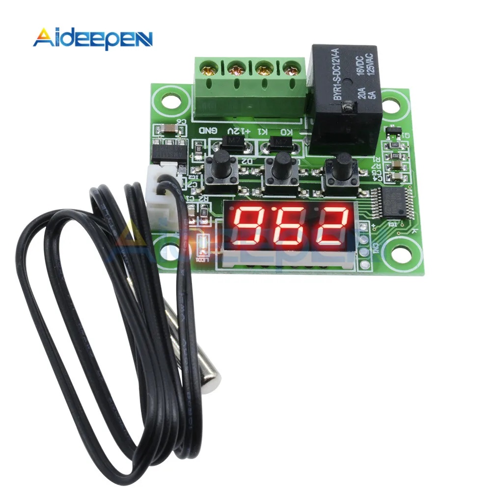 50-110° 12V W1209 Digital thermostat Temperature Switch Control Sensor+Case Hot
