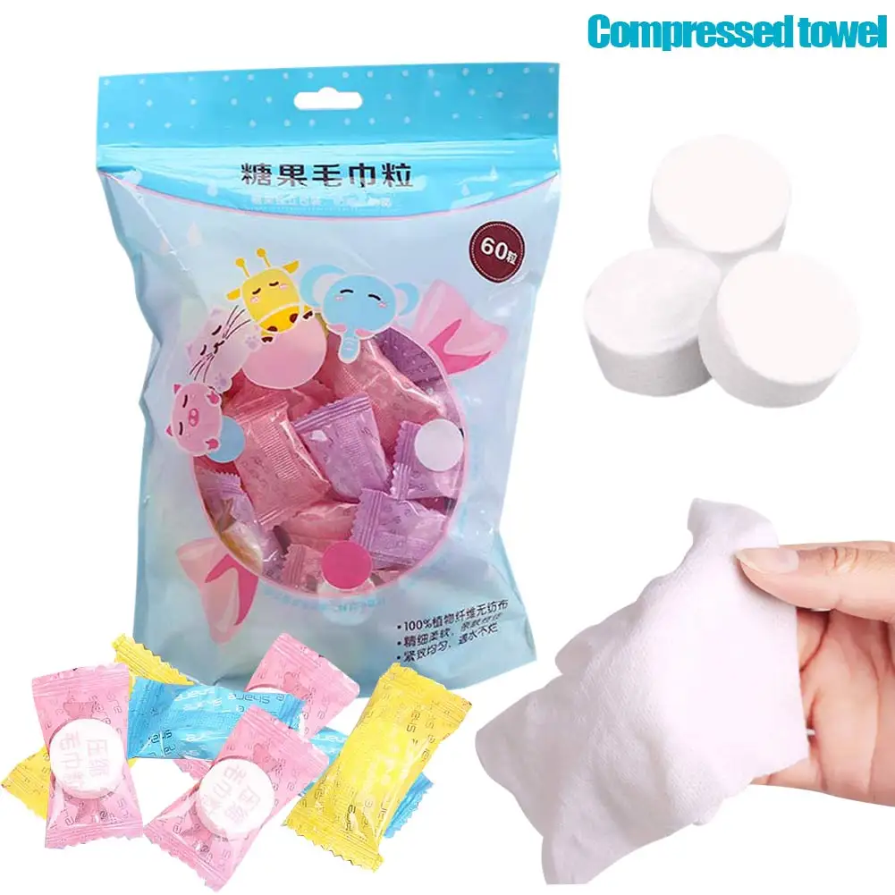 

60 Pcs Mini Portable Non-woven Fabric Face Care Cotton Compressed Towel DIY Face Beauty Tool Promotion Price