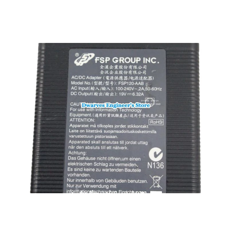 Натуральная FSP FSP120-AAB 19 В в 6.32A 120 Вт адаптер переменного тока зарядное устройство для FSP FSP120-AAB питание 4PIN
