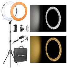 ZOMEI LED Ring Light Photographic Lighting Dimmable Camera Lamp With Holder Tripod Stand For Smartphone Studio Live Video Makeup