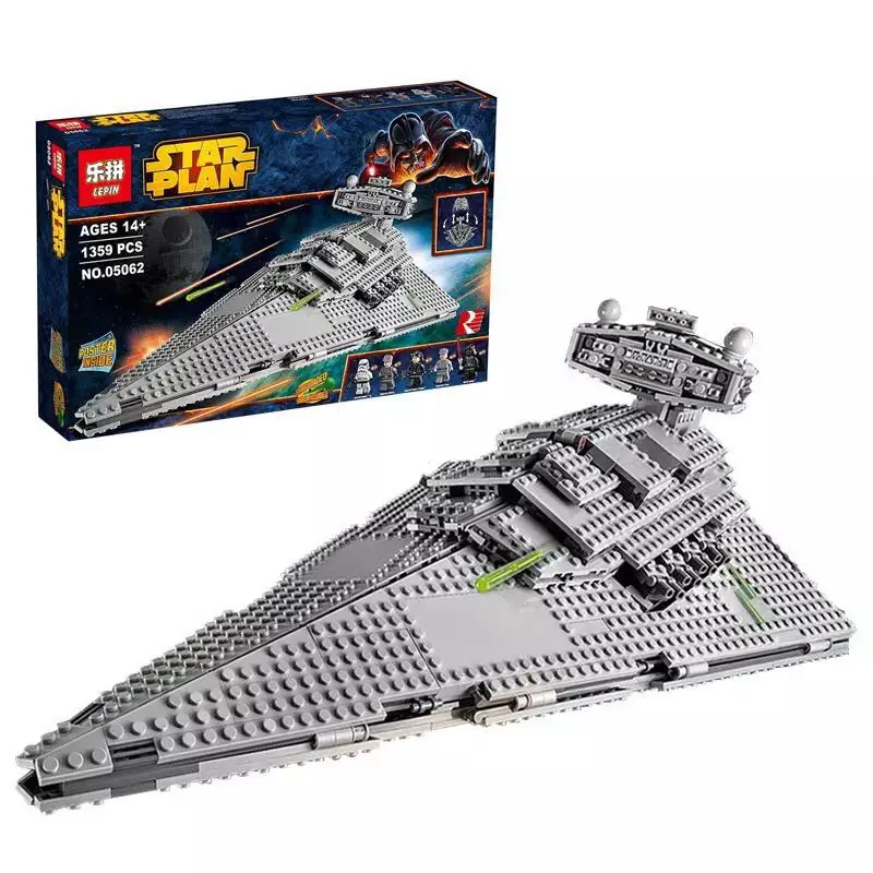 LEPIN 05062 1359Pcs STAR WARS space Series Imperial interstellar destroyer Model Building Blocks For Children font
