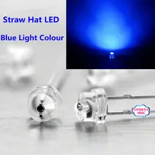 1000 шт., 5 мм(4,8 мм), светодиодный светильник в виде соломенной шляпы, синий светодиод, светодиодный, 5 мм, синий, белый, красный, желтый, зеленый, RGB цвет, светодиодный светодиод