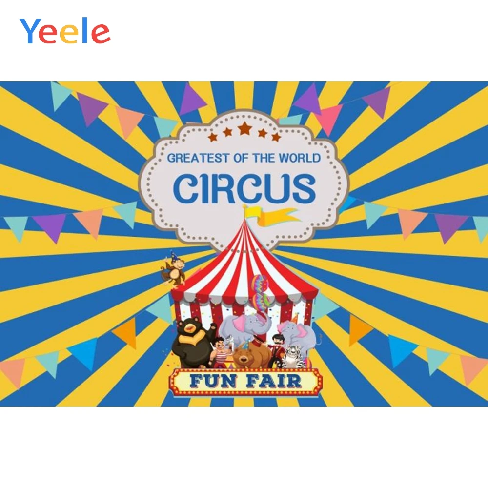 

Yeele Cartoon Greatest Circus Backdrops Children Party Photography Background Custom Photographic Backdrop For Photo Studio