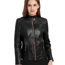 Женская кожаная куртка, XL-6XL, новинка весны, повседневная куртка из искусственной кожи со стоячим воротником, Байкерская кожаная куртка высокого качества