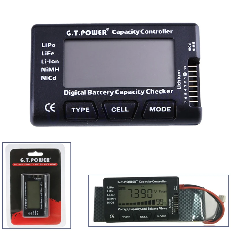 

G.T.Power 2-7S Digital Battery Capacity Checker Controller Tester for LiPo Li-ion NiMH Nicd Voltage Balance View