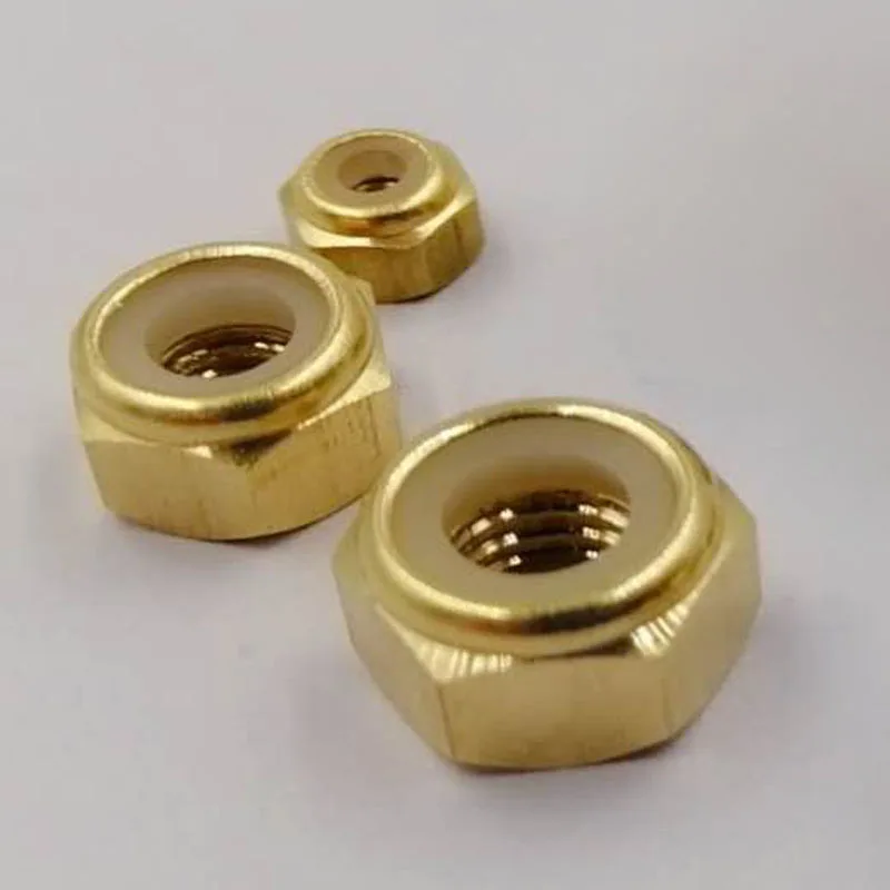 10pcs M5 M6 M8 brass Hexagon Nylon lock Nut Self-locking copper nuts | Обустройство дома