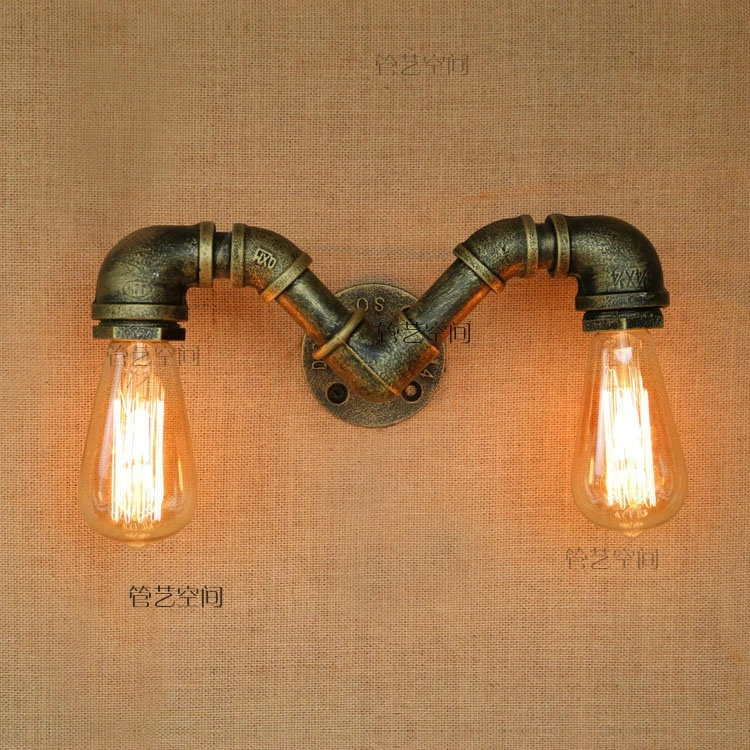 

Art deco loft nostalgic retro industrial cafe bar hotel corridor wall lamp, wrought iron pipe