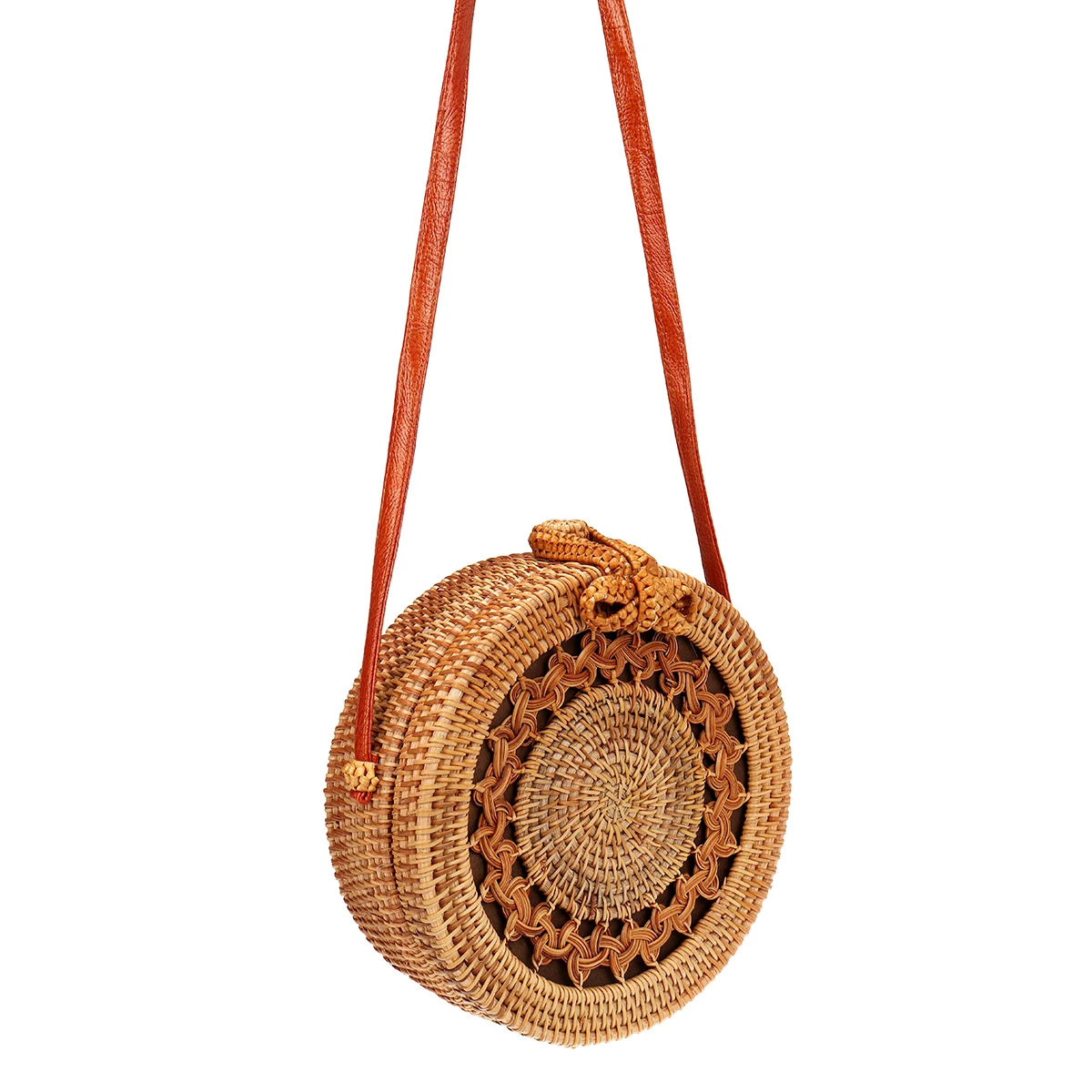 

Circle Beach Bag Bohemia Style Women Hand Woven Bag Round Rattan Straw Bags Satchel Handmade Crafts Home Wall Hanging Decor Gift