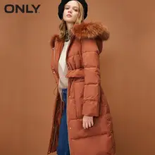 ONLY womens' winter new drawstring hooded long down jacket Waist drawstring design Practical large pocket|118312506 ONLY womens' winter new drawstring hooded long down jacket Waist drawstring design Practical large pocket|118312506