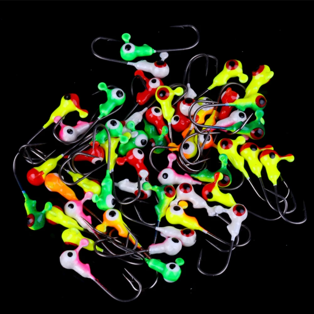 

YUZI 50pcs Jighead Mix Lead Round Jigs Head Fishing Lures Baits 2cm 1g Fish Tackle Hooks