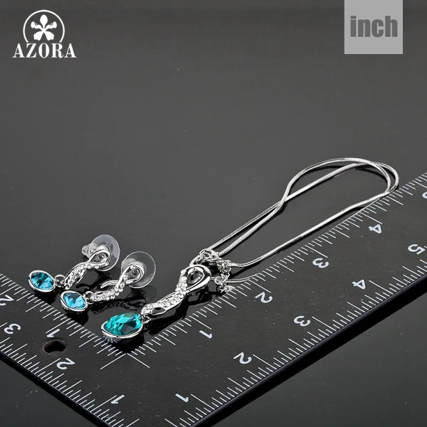 Серьги подвески и ожерелье с австрийским кристаллом|earrings and necklace|jewelry setsdrop jewelry sets