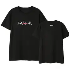 Новое поступление, футболка с короткими рукавами и круглым вырезом с надписью «i am ok same», kpop k-pop, унисекс, свободная футболка, 5 цветов