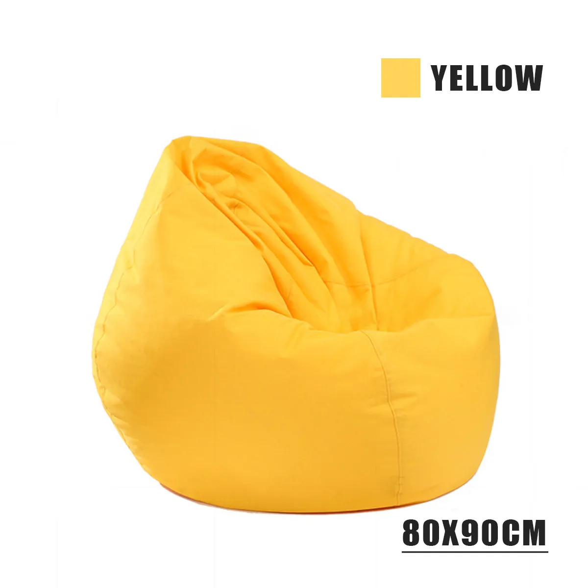 80x90 см ленивый BeanBag чехлы для диванов стулья без наполнителя льняная ткань шезлонг кресло мешок пуф слоеного дивана татами гостиной - Цвет: Yellow
