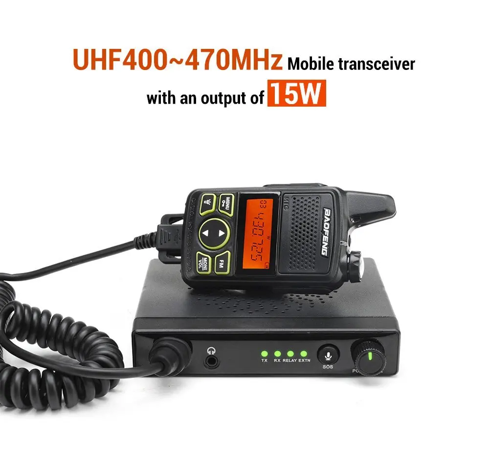 Baofeng мини мобильный автомобильный трансивер 20 каналов UHF 400~ 470 МГц 15 Вт мощность передачи iechle радио и 2 Мини Переносные рации