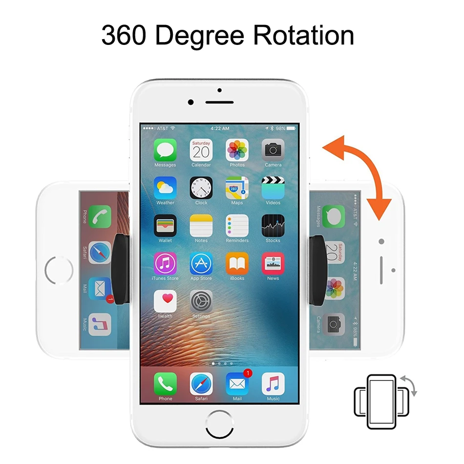 Автомобильный держатель для телефона, держатель Monut на вентиляционное отверстие, универсальный, регулируемый автомобильный держатель на 360 градусов для iPhone X 7 11 8, держатель для мобильного телефона