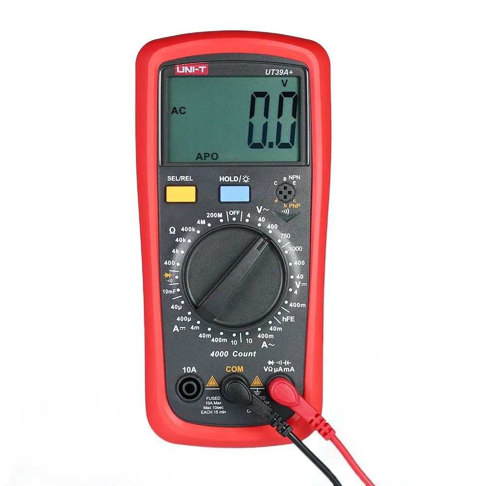 

UNI-T UT39A+ Digital Multimeter LCD Auto Range Tester Upgraded from UT39A AC DC Volt/Amp/Ohm/Temp/Frequency/HFE/NCV tester