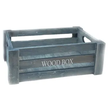

Cash Box from Vintage wood color teal-13x34x24 cm