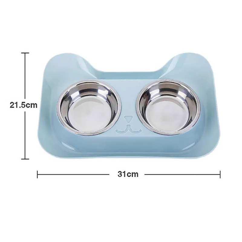 Cat Double Bowl High Quality Universal Pet Cat Feeder Teddy Food Bowl Stainless Steel Pet Supplies Cat Water Food Bowl