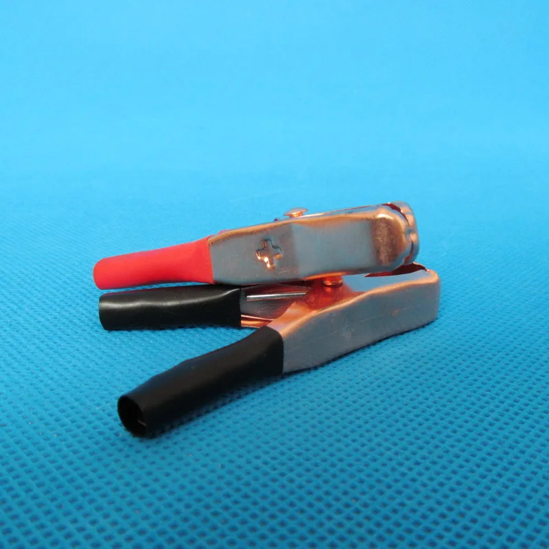 10pcs/lot 250V/30A 70mm Insulated Crocodile Clips Plastic Handle Cable Lead Testing Copper Alligator Clips