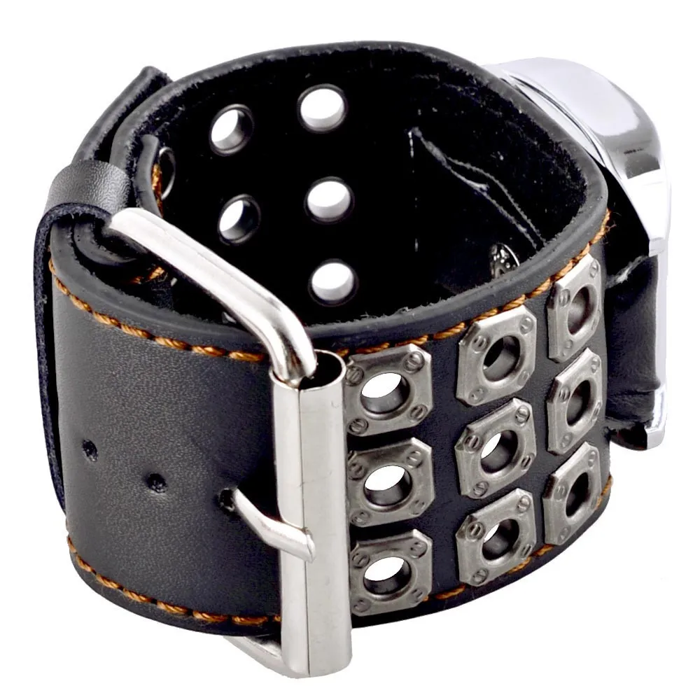 Новые уникальные череп кварцевые часы в стиле панк роскошные кожаные спортивные часы Relogio Masculino