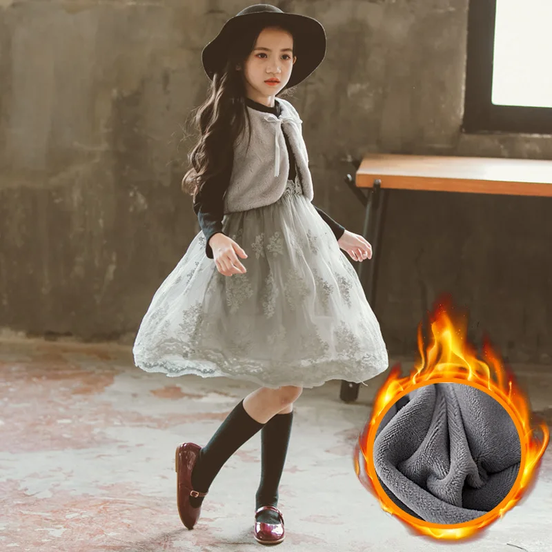 

Kids Dress 2018 Baby Girl Princess Dress Velvet Children Thickened Dress Toddler Lace Dress Girls Toddler Winter Clothes,#3560