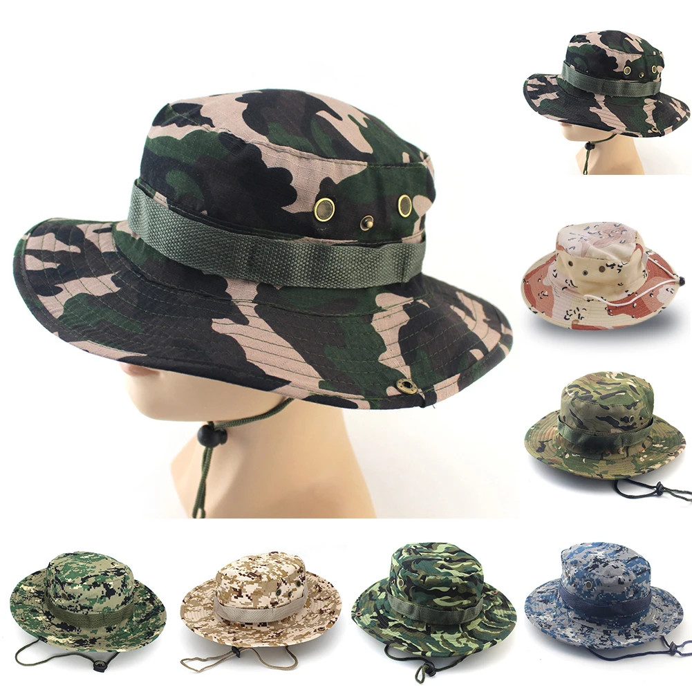 Ведро шляпы мужские джунгли военные камуфляж Боб камуфляж Бонни кемпинг, барбекю Альпинизм рыболовные кепки