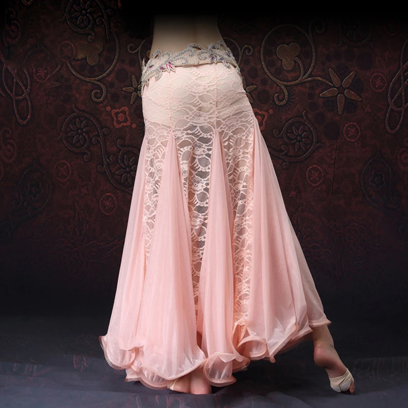 Женская длинная юбка годе кружевная для танца живота без пояса|belly dance skirt|belly dancing