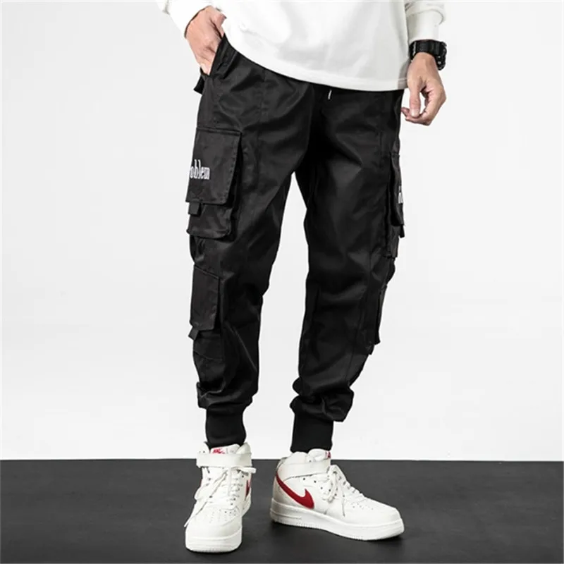 Мужской черный pantalones hombre modis Светоотражающие джоггеры мотоциклетные штаны уличные брюки harajuku Хип Хоп повседневные брюки карго