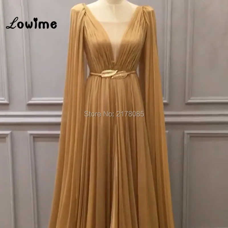 YQLNNE-2018-Fashion-Lange-Prom-Jurken-Avondjurk-Feestjurk-Champagne-Chiffon-V-Terug-Rits-Vestido-De-Festa (1)_