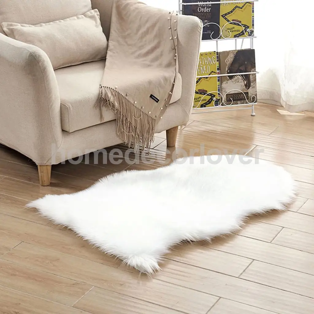 40x60cm Sheepskin Fluffy Skin Faux Fur Fake Rug Mat Rugs For Living Room Bedroom Sofa Floor 