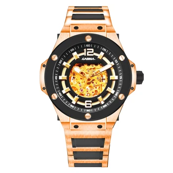 

CASIMA Mens Watches Top Brand Luxury Gold hollow Automatic Mechanical Watch Men Casual Waterproof Sport Watch Relogio Masculino