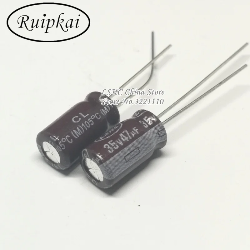 50pcs 47UF 35V 5X11 6.3X11mm Aluminum Electrolytic Capacitor 35V 47UF 6.3*11mm CL series 105