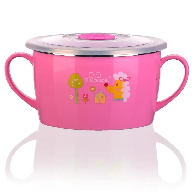 Leakproof Child Stainless Steel Bowl Baby Feeding Bowl  (14)