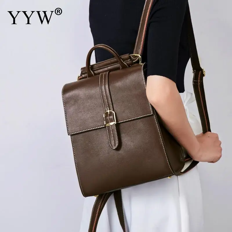 

Fashion Women Backpacks Pu Leather Backpack Shoulder Bags Black Yellow Fake Leather Women Female Rucksack Feminine Mochila 2018