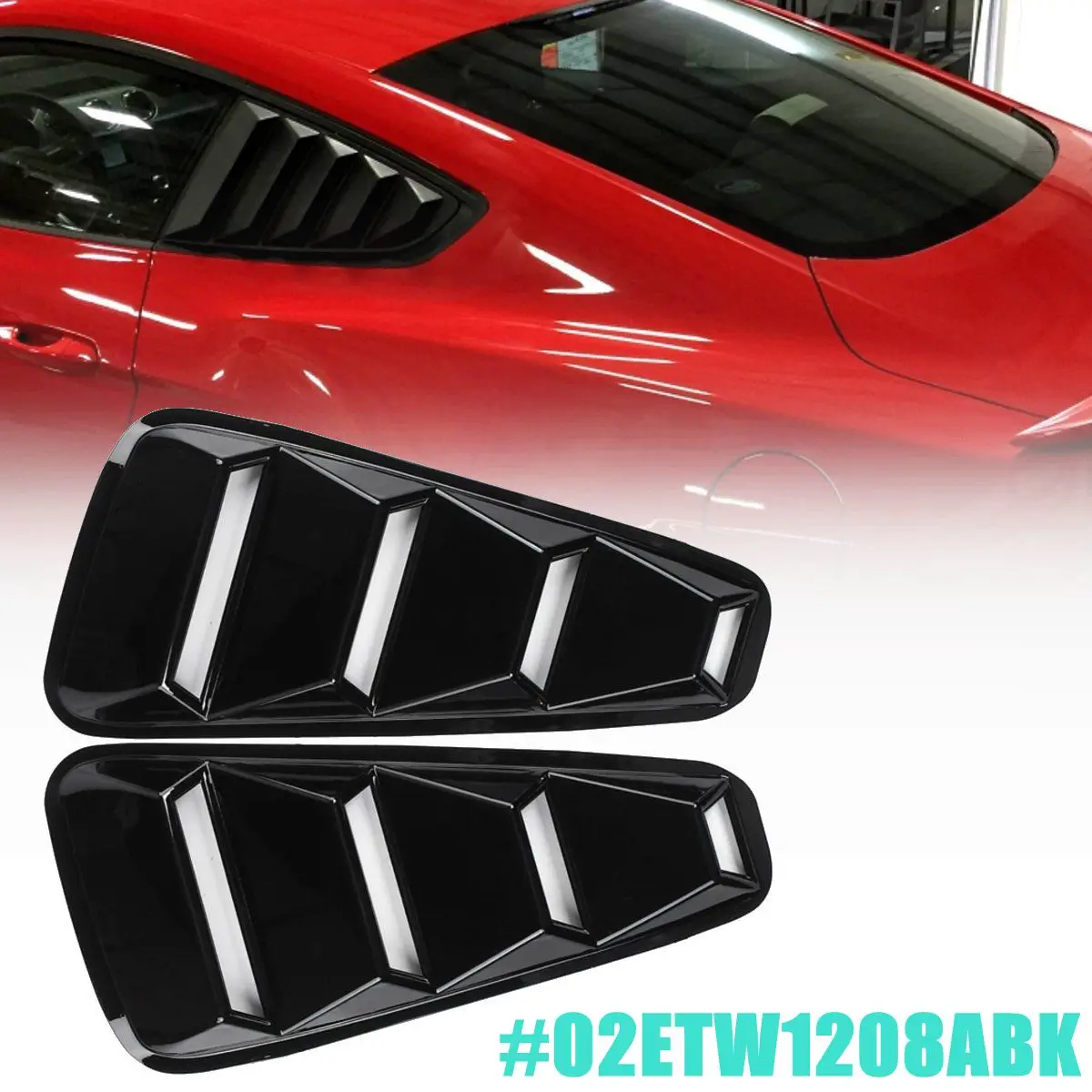 

Gloss Black 1/4 Quarter Side Window Louver Vent Cover For Ford for Mustang 2005 2006 2007 2008 2009 2010 2011 2012 2013 2014