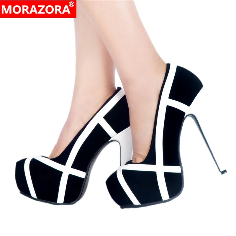 

MORAZORA 2019 new arrival women pumps mixed colors spring summer single shoes high heels platform party prom shoes woman