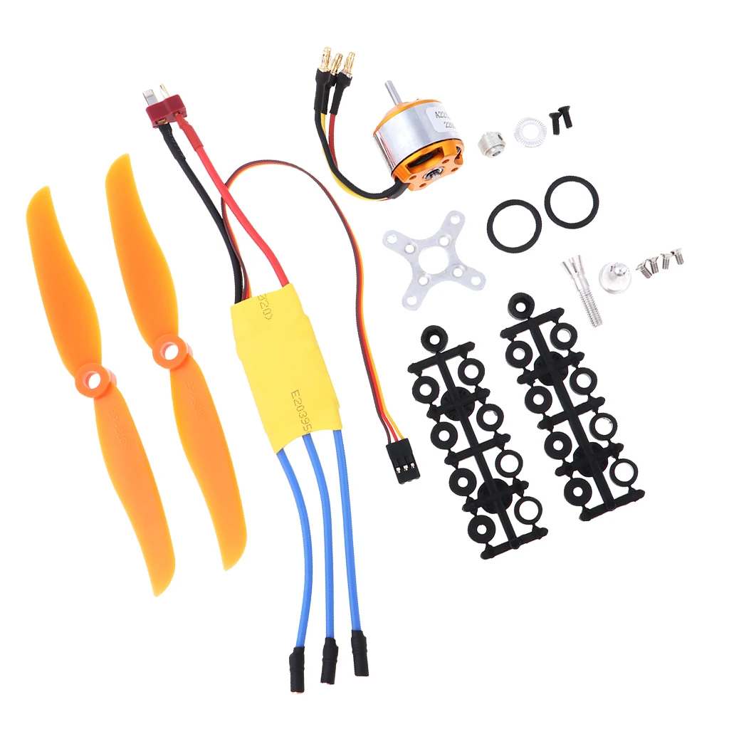Brushless Power System 30A ESC + A2212 2200KV Motor + Propeller Props + Mount Kit for RC Helicopter / Airplane Parts