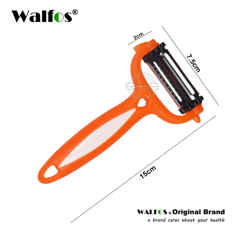 WALFOS Многофункциональный вращающийся на 360 градусов слайсер инструмент для чистки картофеля, моркови овощерезка фруктовая Дыня рубанок Терка гаджеты для кухни - Цвет: orange